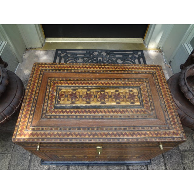 1920s Antique Moroccan Coffer, Trunk or Box For Sale - Image 5 of 13