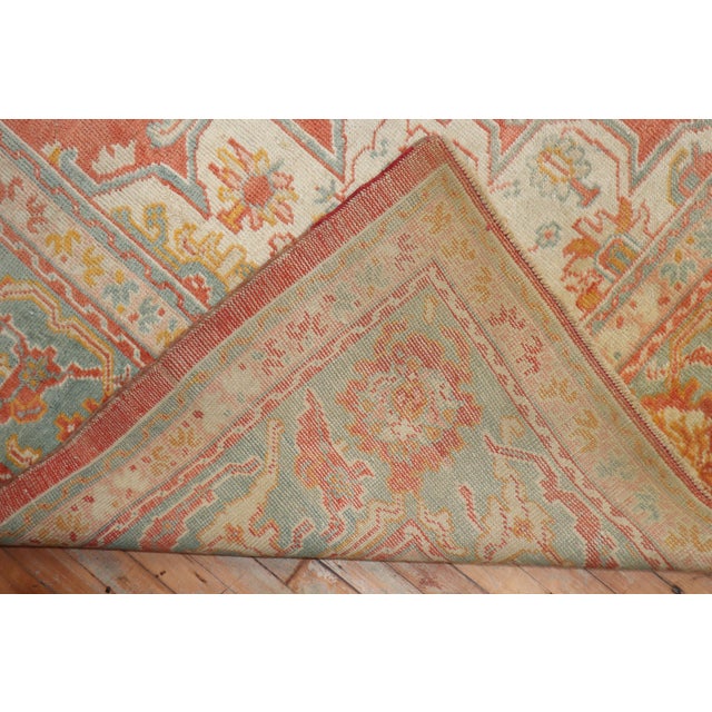 Early 20th Century Orange Peel Antique Zabihi Collection Turkish Oushak Carpet For Sale - Image 5 of 9