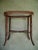 Vintage Blue Willow Platter & Faux Bamboo Mahogany Base Side Table For Sale - Image 4 of 8