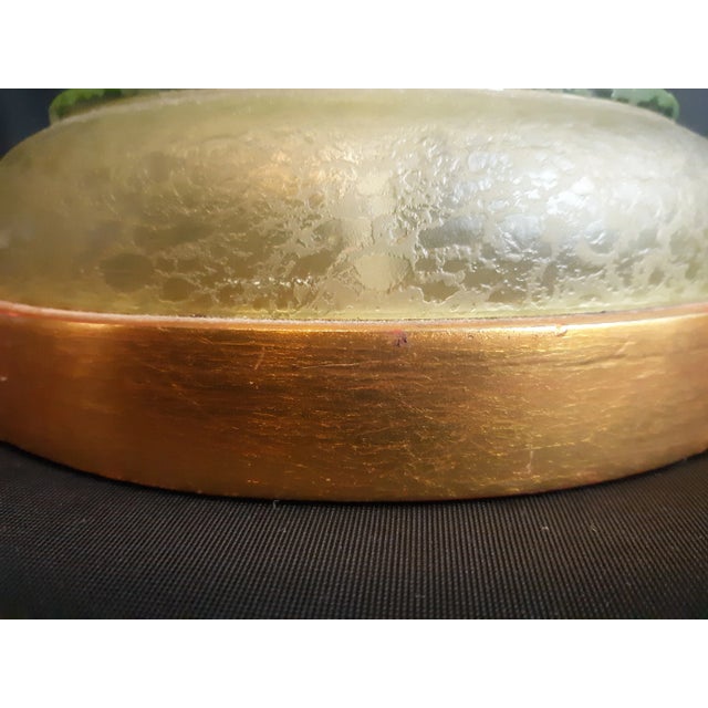 Green Vintage Mid-Century Modern Seguso for Marbro Corroso Style Celery Glass Table Lamp For Sale - Image 8 of 12