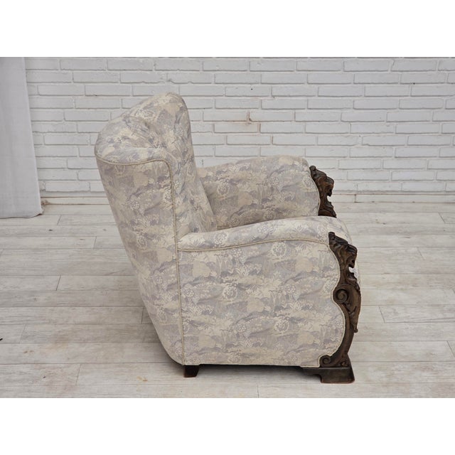Vintage Danish Lounge Chair in Furniture Jacquard Fabric, 1960s For Sale - Image 9 of 18