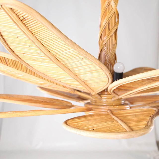 Vintage Rattan Leaf Chandelier For Sale - Image 14 of 15
