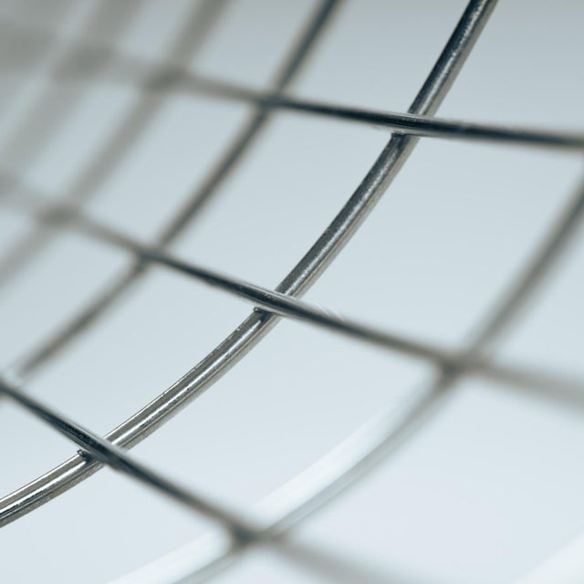 Metal Vintage Italian Wire Chairs in Chrome & Metallic Thread, 1974, Set of 4 For Sale - Image 7 of 18