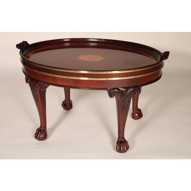 Traditional Baker Georgian Style Mahogany Coffee Table For Sale - Image 3 of 13