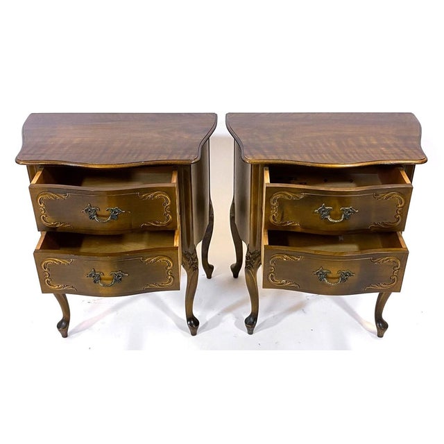 Mid 20th Century Pair French Louis XV / French Provincial Side Tables For Sale - Image 4 of 10
