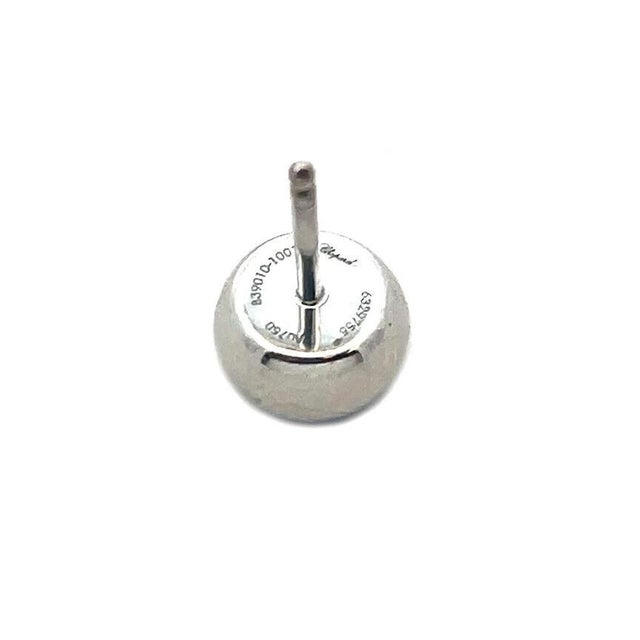 Metal Chopard Happy Diamond Gold Stud Earrings 18k White Puffed Bead Style, 2 pieces For Sale - Image 7 of 8