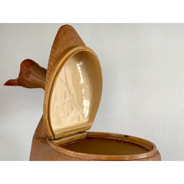 Wood Mid Century Shanghai Collection Wicker Goose For Sale - Image 7 of 13
