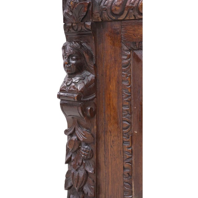 1800s Antique English Renaissance Revival, Oak,Blanket Chest, Coffer, Stand! For Sale - Image 4 of 6