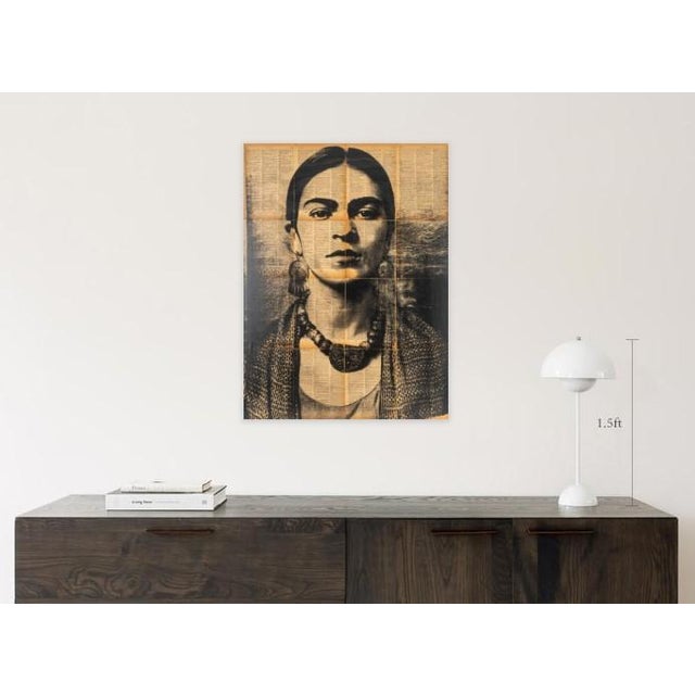 Frida Kahlo Pop Art. Acrylic and silkscreen on canvas. Ready to hang with signature at the back.