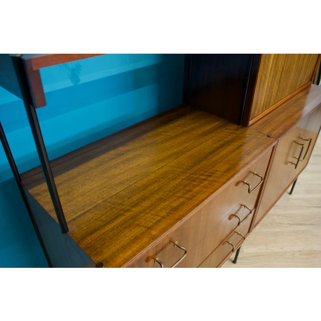 Brown Shelving Unit Desk in Teak and Walnut from Vanson, 1950s For Sale - Image 8 of 13