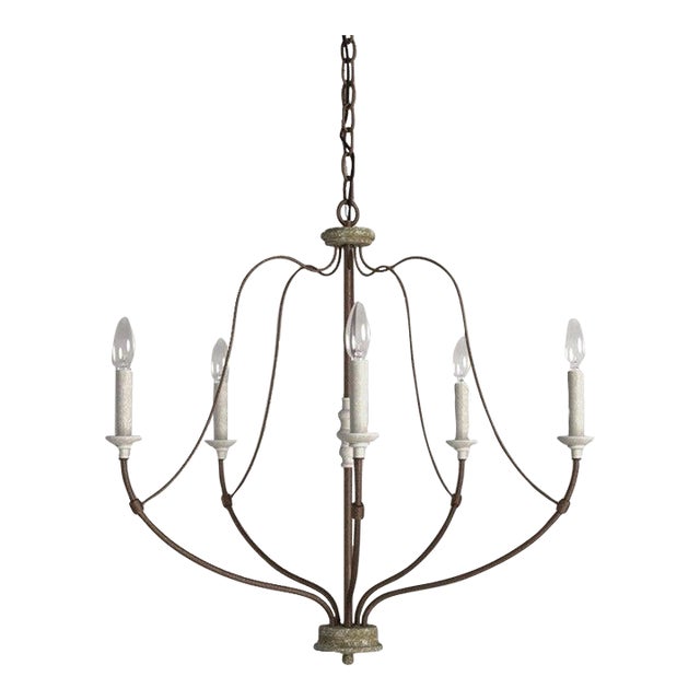 Shoshanna Iron 5-Light Chandelier For Sale