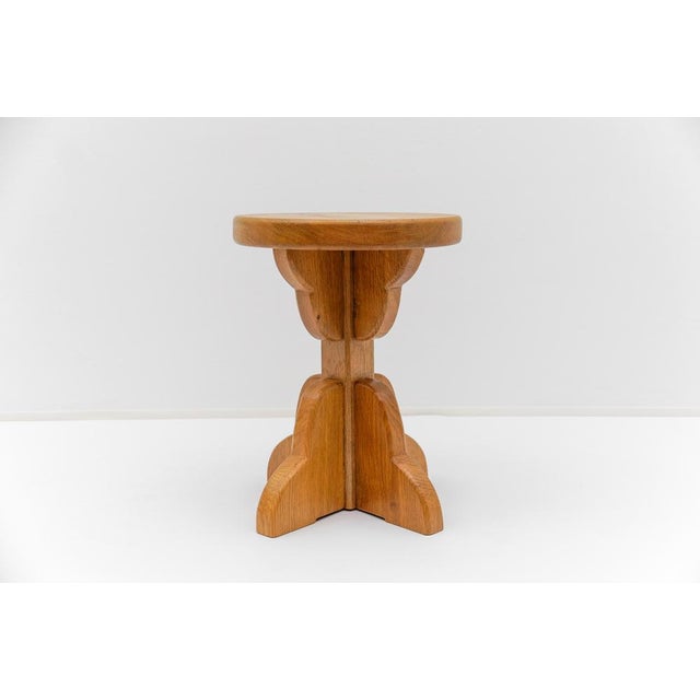 Mid-Century Modern French Oak Stools, 1960s, Set of 2 For Sale - Image 11 of 18