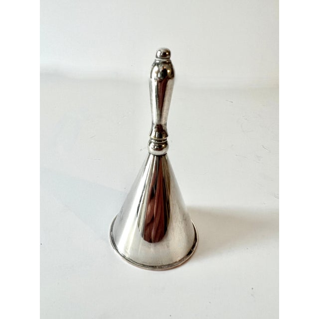 Mid-Century Modern Silver Plate Calling, Teachers or Decorating Bell For Sale - Image 3 of 6