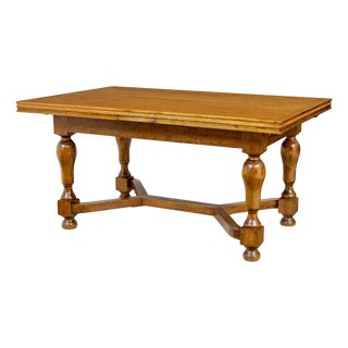 Early 20th Century Birch Extending Dining Table, 1920s For Sale