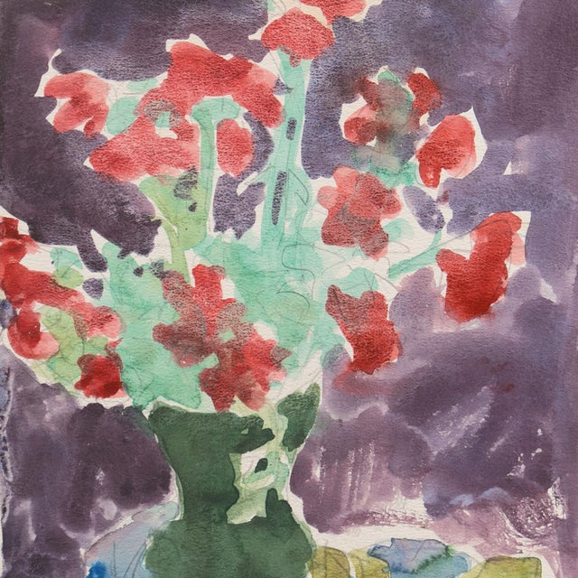 1950s 'Sweet Peas' by Victor Di Gesu, Louvre, Paris, Académie Chaumière, Los Angeles County Museum of Art, San Francisco Art Association, Carmel, California For Sale - Image 5 of 9