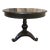 1990s Italian Round Wooden Black Center Table With Carved Pedestal For Sale