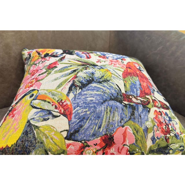Modern Woven Tropical Jungle Pillow Cover For Sale - Image 3 of 17