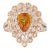 3.02 Carat Orange Sapphire Diamond Rose Gold Ring, Size 7 For Sale