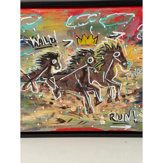 2020s “Freedom” Basquiat-Style Neo-Expressionist Horse Painting, Original Art by Rebecca Williams For Sale - Image 5 of 10