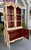 Antique French Red & Ivory Paint Decorated Wire Front Display Cabinet For Sale In Los Angeles - Image 6 of 7