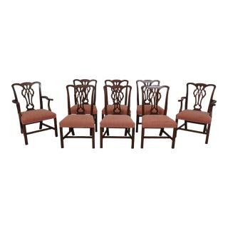 Set of 8 Kittinger Chippendale Mahogany Dining Room Chairs For Sale
