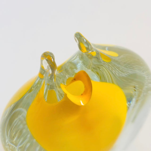 Yellow Beranek Czech Art Glass Vase by Pavel Juda For Sale - Image 8 of 11