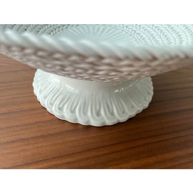 Mid 20th Century Italian Faience Woven Pedestal Bowl For Sale In Houston - Image 6 of 10