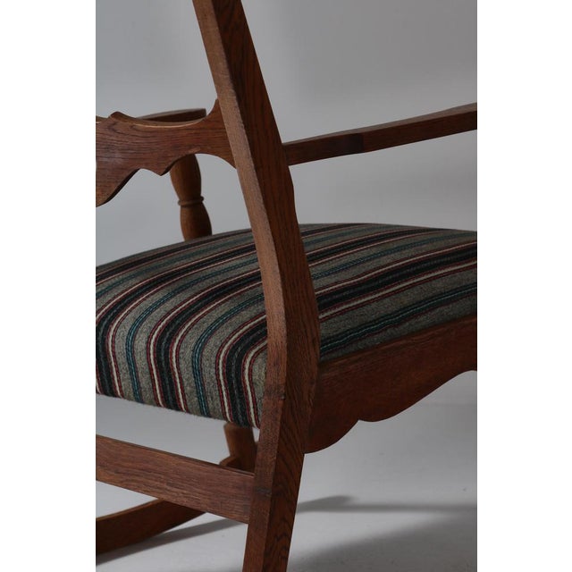 Modern Danish Rocking Chair in Oak & Wool Fabric by Henry Kjærnulff, 1950s For Sale - Image 12 of 18