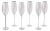 Set of 4 champagne flutes. They have a sleek stem and are perfect to use for your champagne.