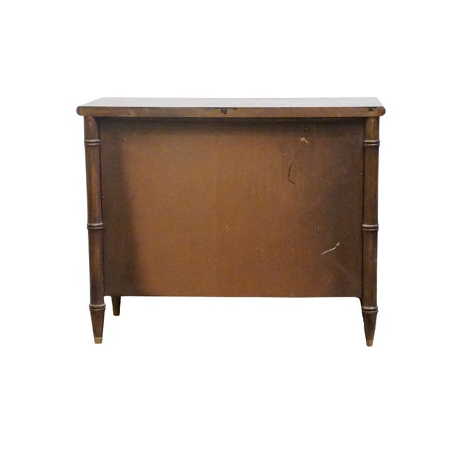 National / Mount Airy Asian Chinoiserie Faux Bamboo 31" Fruitwood Cabinet Nightstand For Sale - Image 12 of 13