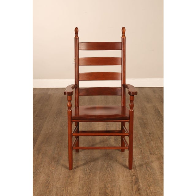 The Keystone Collection Set of Four Solid Cherry Ladder Back Dining Chairs For Sale - Image 17 of 18