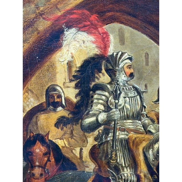 19th-Century British Victorian Renaissance Knight Equestrian Oil Painting, Circle of Sir John Gilbert Ra For Sale - Image 14 of 18