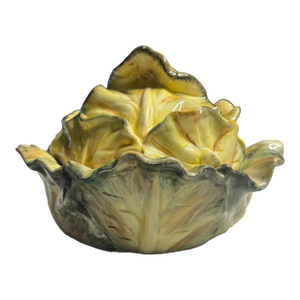 Vintage Kaldun & Bogle Majolica-Style Cabbage Ceramic Tureen