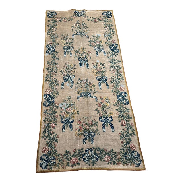 Antique European Needlework Tapestry Runner For Sale