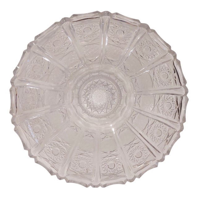 Vintage Centerpiece in Cut Crystal, 1940s For Sale