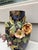 19th Century Majolica Flowers Vase , roses and wild rose possibly Haviland. Height / 12.2 inches . Diameter / 8.5 inches.