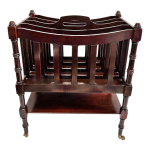 1980s Vintage Regency Style Magazine Rack Newspaper Holder
