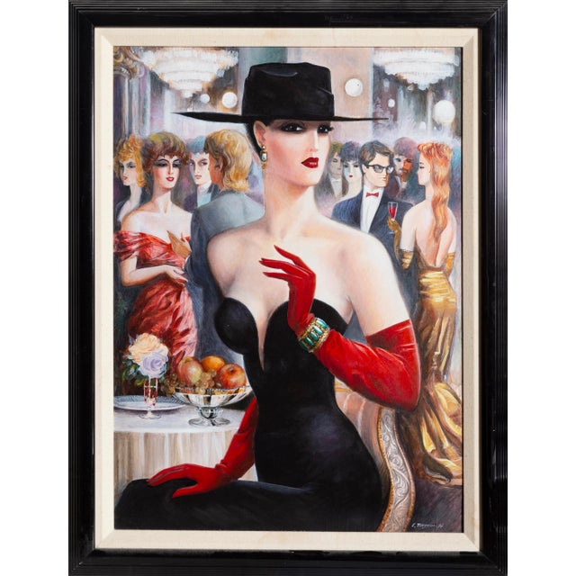 Dinner Party, Erik Freyman Acrlyic on Canvas, Signed and Dated Lower Right For Sale