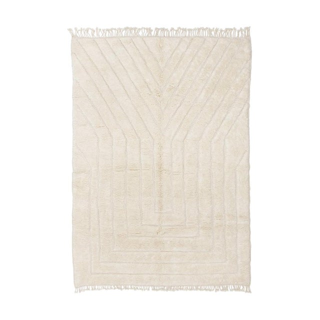 Beige Hand-Knotted Wool Rug by Azele Studio For Sale - Image 8 of 8