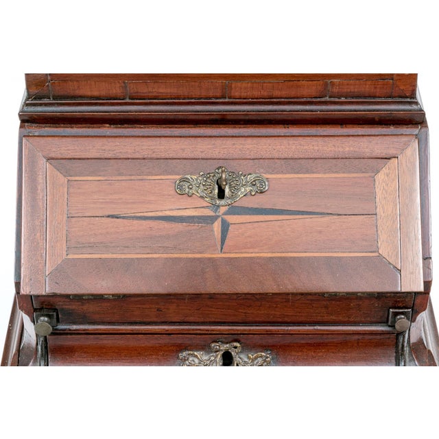 Antique Salesman Sample English Walnut Secretary Bookcase For Sale - Image 16 of 18