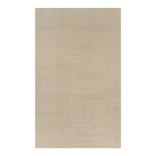 Rug & Kilim’s Oversized Contemporary Textural Solid Rug in Beige Tones - 11x18 For Sale