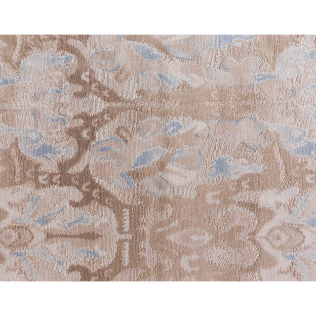 Alhambra Design Beige and Blue Handmade Wool Rug by Doris Leslie Blau For Sale - Image 4 of 7