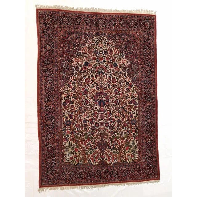 1940s Persian Tree of Life Kashan , 9'1" X 12'4" For Sale - Image 9 of 9