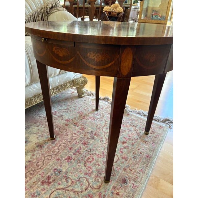 Traditional Late 20th Century Baker Furniture Federal Inlaid Mahogany Side Table For Sale - Image 3 of 9