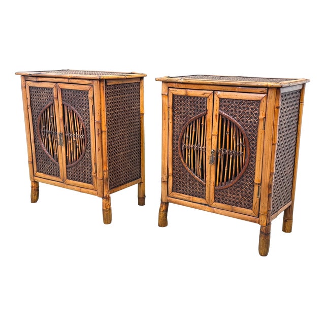 19th Century Aesthetic Table Top Bamboo Cupboards, 1880, Set of 2 For Sale