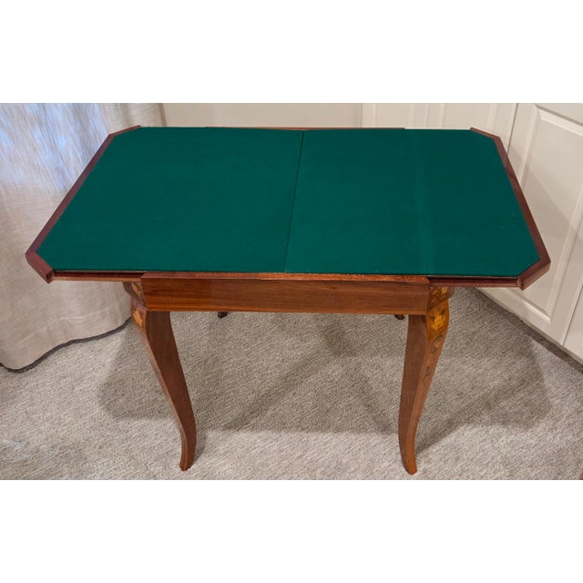 Vintage F.lli Jannuzzi Sorrento Italian Marquetry 5-in-1 Game Table Set With 4 Chairs For Sale - Image 13 of 18