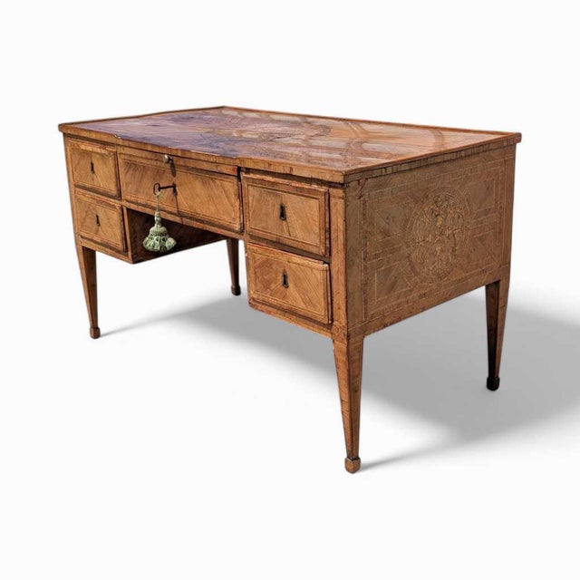 Antique Desk – Lombardy Louis XVI Era Desk, Vintage Writing Table, Elegant Office Furniture, 18th Century Desk For Sale - Image 10 of 18