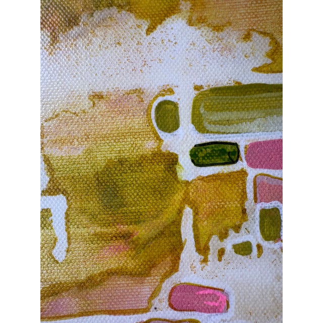 Midcentury Abstract Painting on Stretched Canvas For Sale - Image 4 of 5