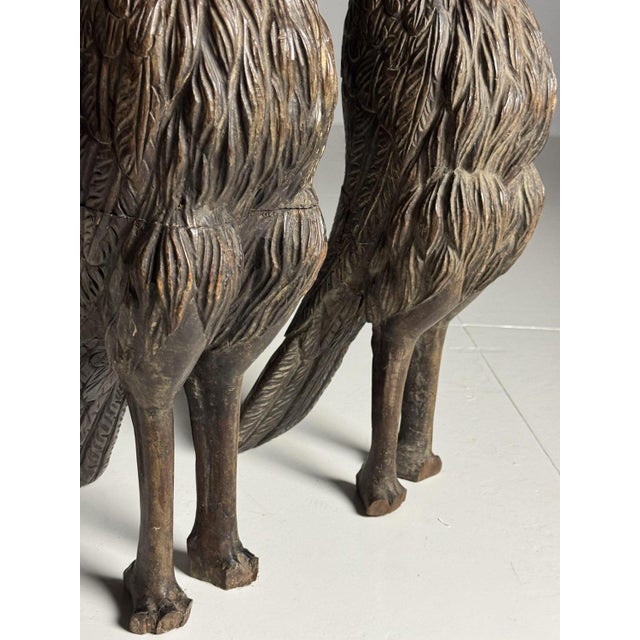 Hand-Carved Eagle Statues, 1800s, Set of 2 For Sale - Image 9 of 18