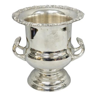 Vintage Victorian Silver Plated Trophy Cup Urn Champagne Chiller Bar Ice Bucket For Sale